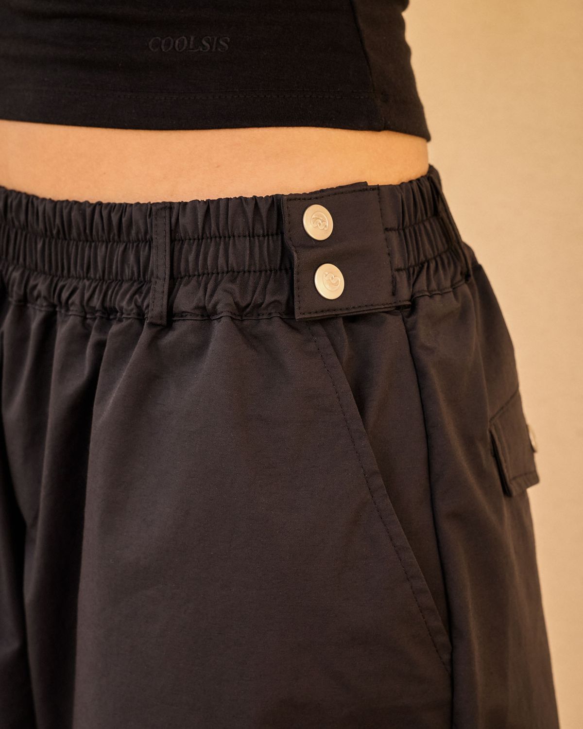 쿨시스(COOLSIS) CS SNAP PARACHUTE PANTS-071 (BLACK)