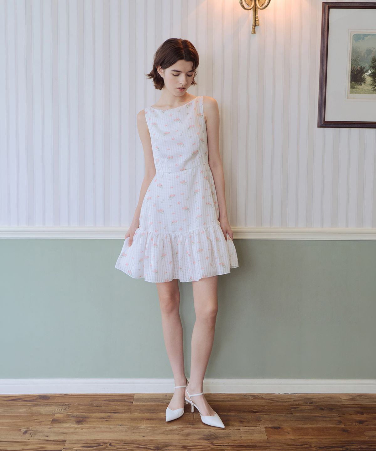아이스가든에이오공팔(ICE GARDEN A.508) Splendeur de la Rose Print Dress