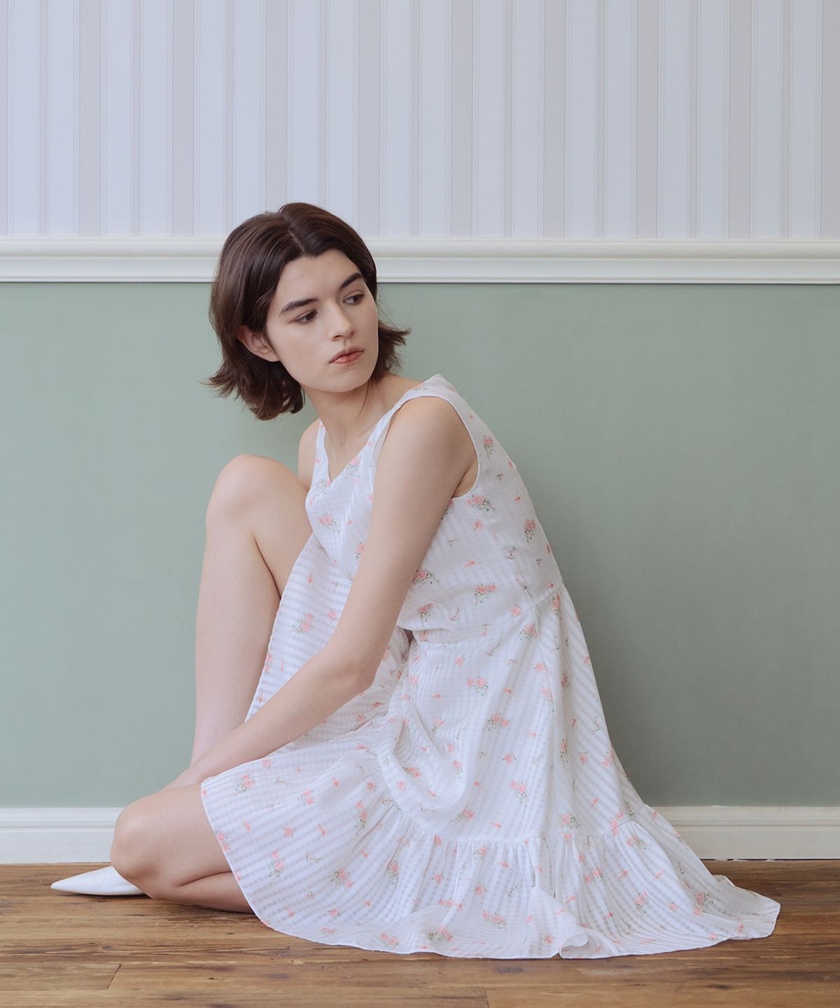 아이스가든에이오공팔(ICE GARDEN A.508) Splendeur de la Rose Print Dress