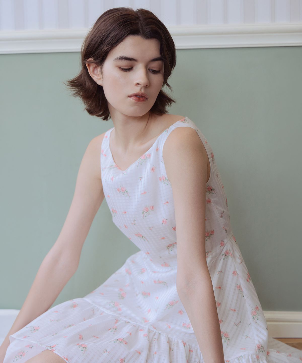 아이스가든에이오공팔(ICE GARDEN A.508) Splendeur de la Rose Print Dress