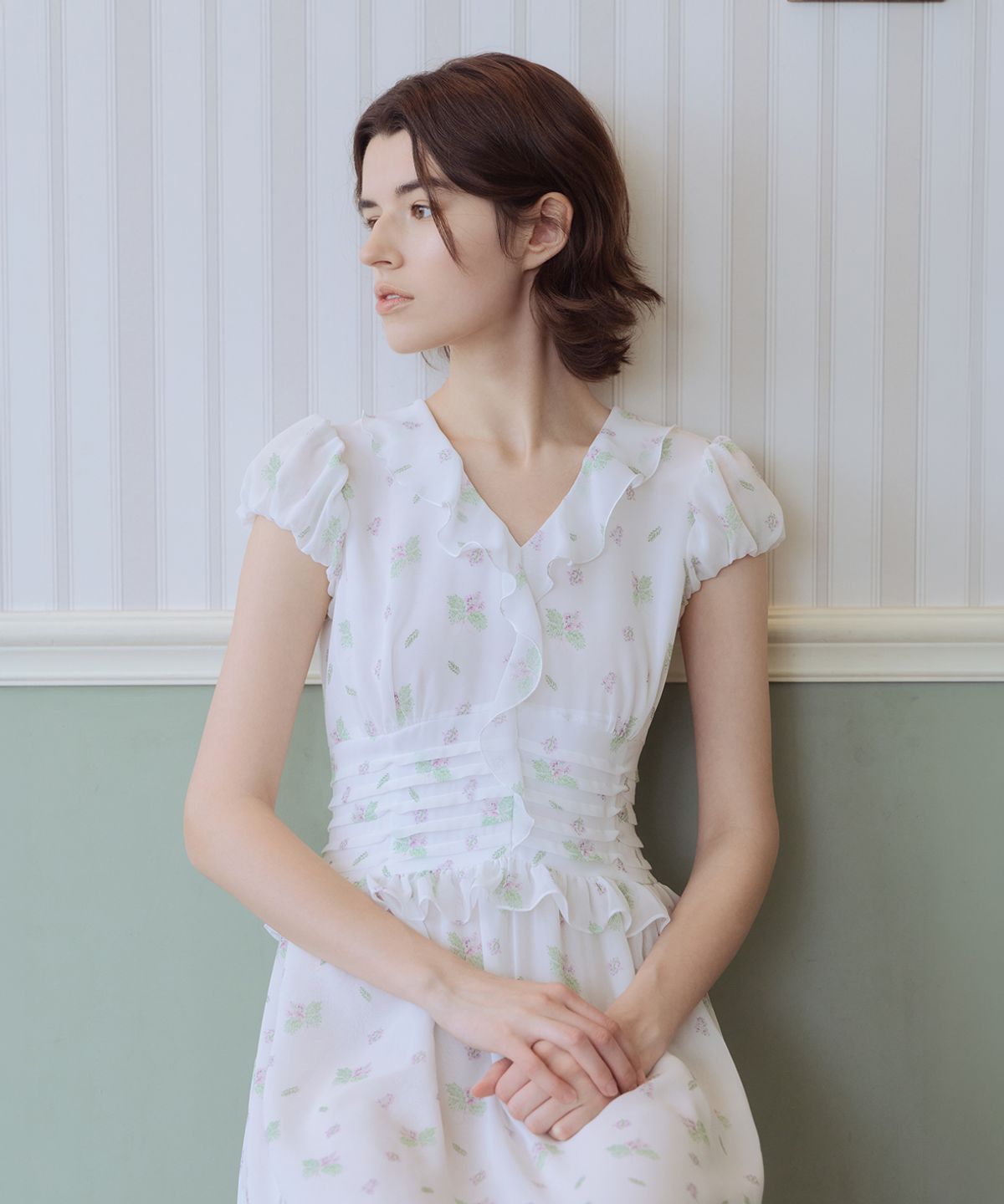 아이스가든에이오공팔(ICE GARDEN A.508) Jacaranda Print Dress