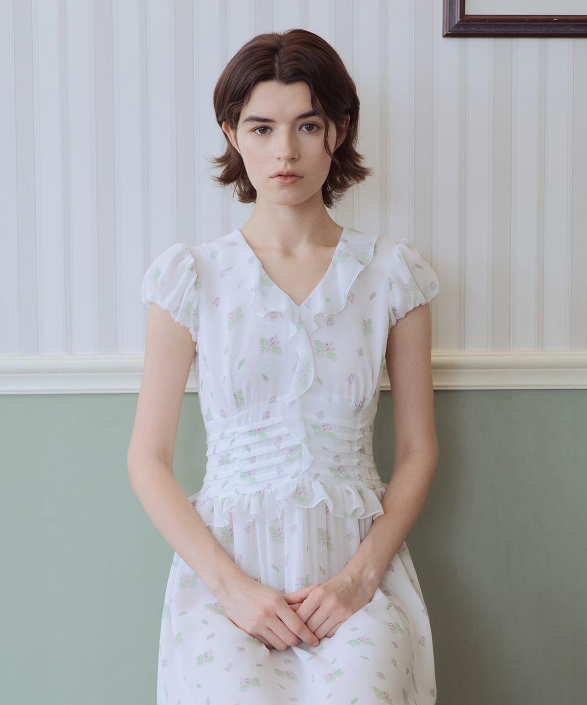 아이스가든에이오공팔(ICE GARDEN A.508) Jacaranda Print Dress