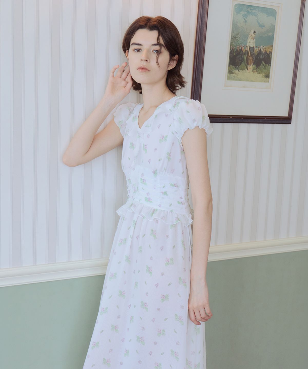 아이스가든에이오공팔(ICE GARDEN A.508) Jacaranda Print Dress