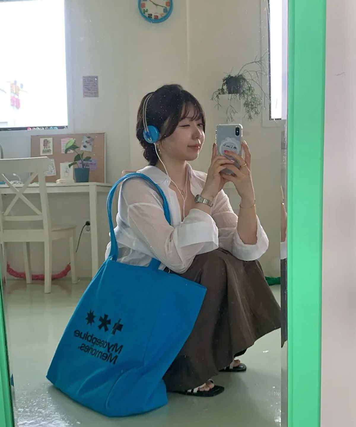 마이딥블루메모리즈(MY DEEP BLUE MEMORIES) MM LOGO ECO BAG_Cyan