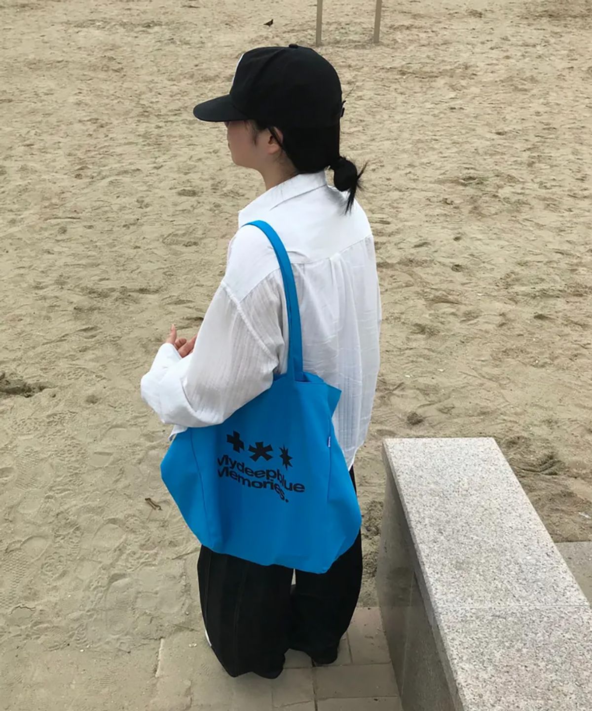 마이딥블루메모리즈(MY DEEP BLUE MEMORIES) MM LOGO ECO BAG_Cyan
