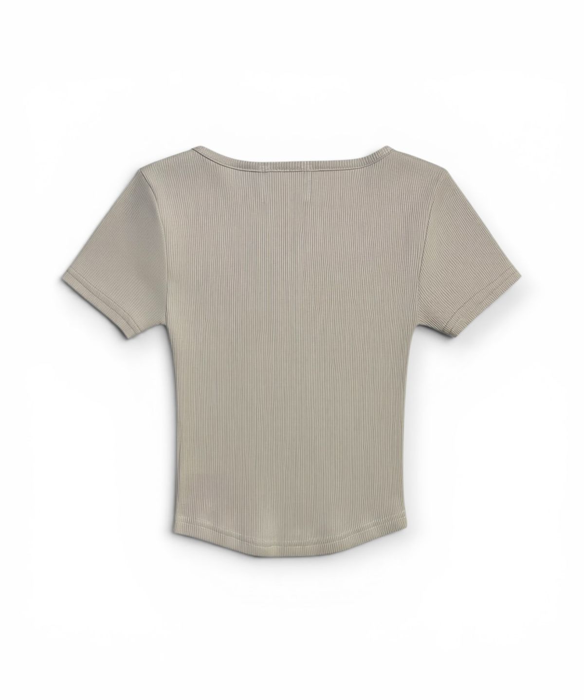 본슬리피(BORN SLIPPY) Frayed Butterfly Square Neck T-shirt (Beige)