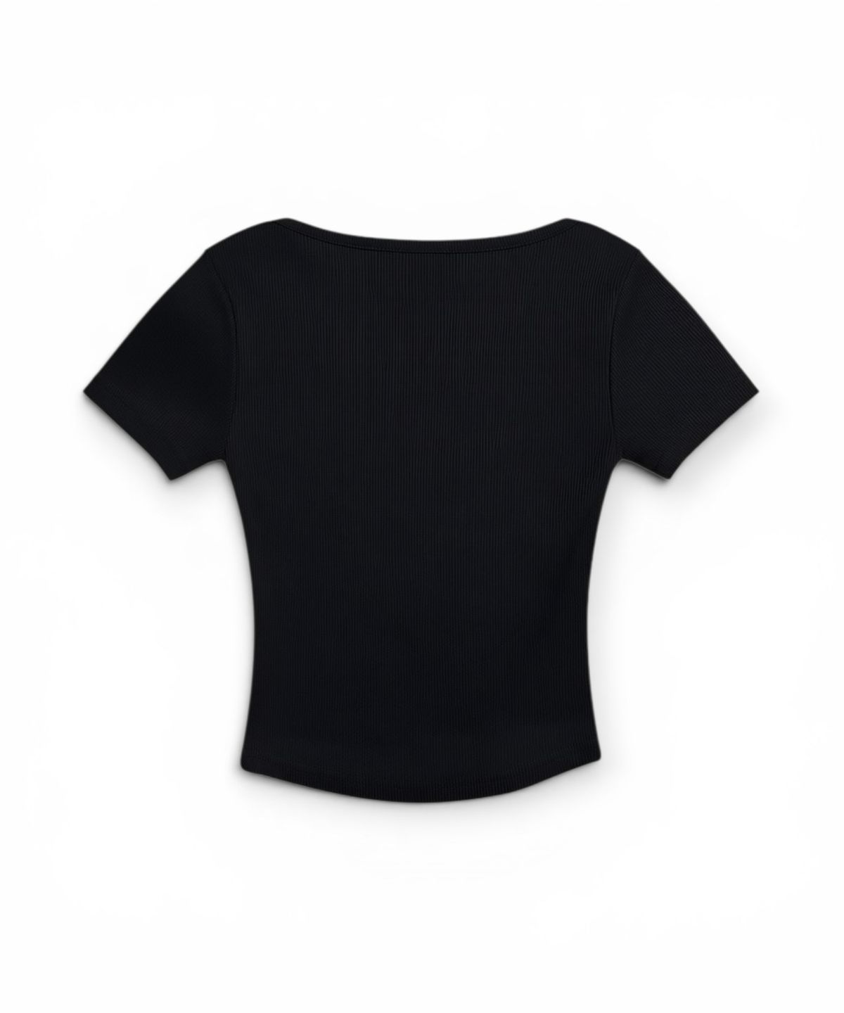 본슬리피(BORN SLIPPY) Frayed Butterfly Square Neck T-shirt (Black)