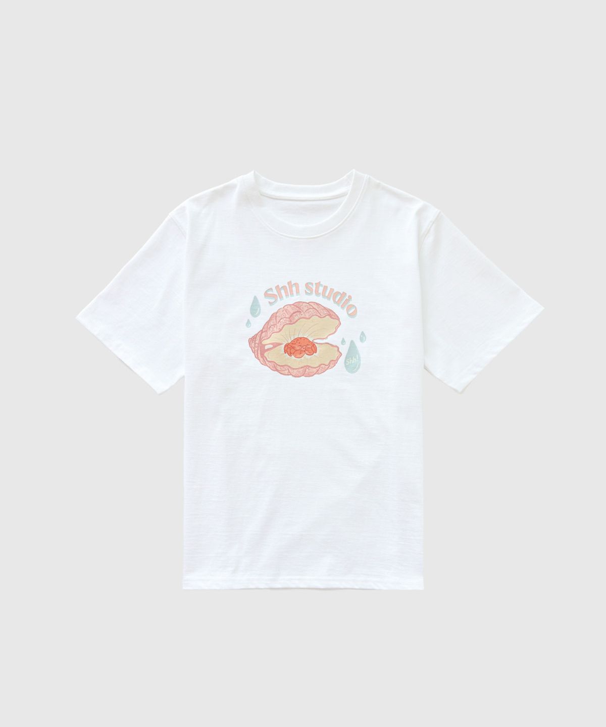 쉬스튜디오(SHHSTUDIO) 쉘 그래픽 티셔츠_4color(화이트,그레이,블루,플럼)