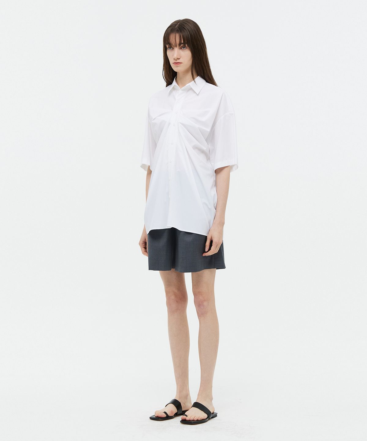 베데르미(VEDERMI) white front tuck sh