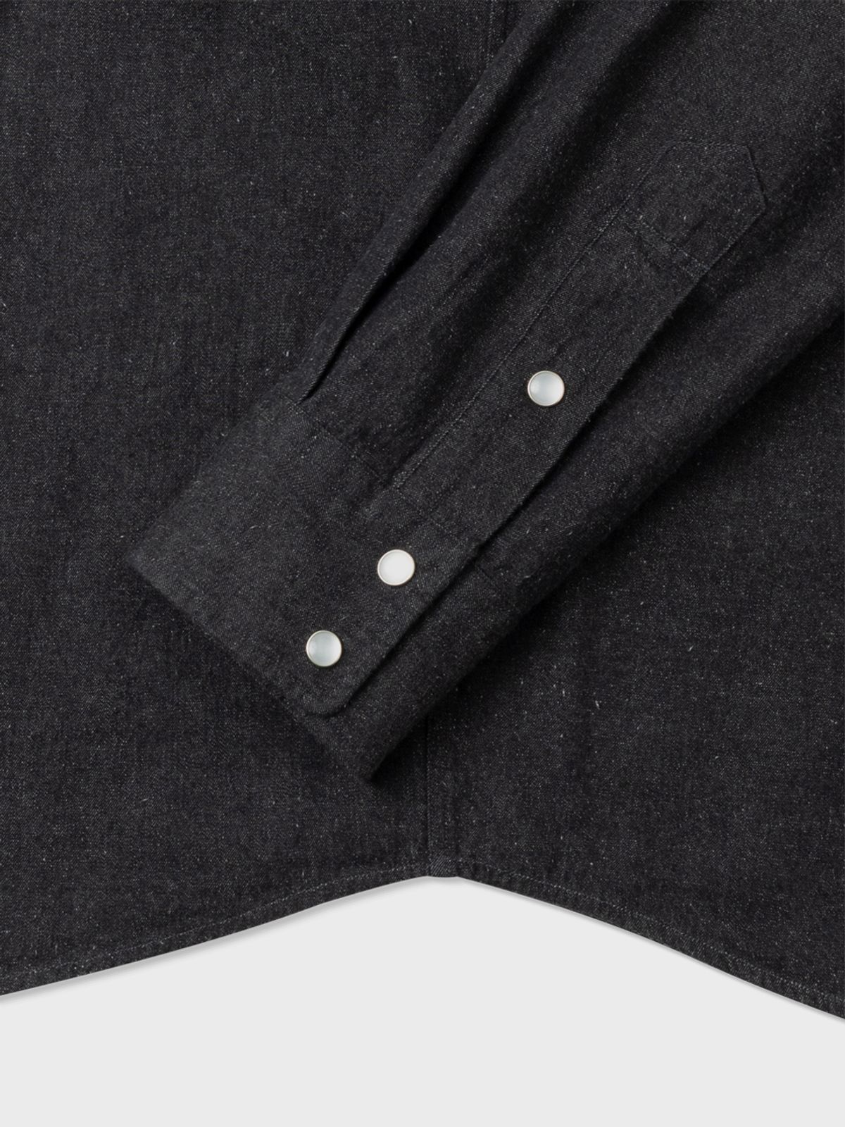 아틀리에 델디오(ATELIER DELDIO) 실크 노일 데님 웨스턴 셔츠 (BLACK)