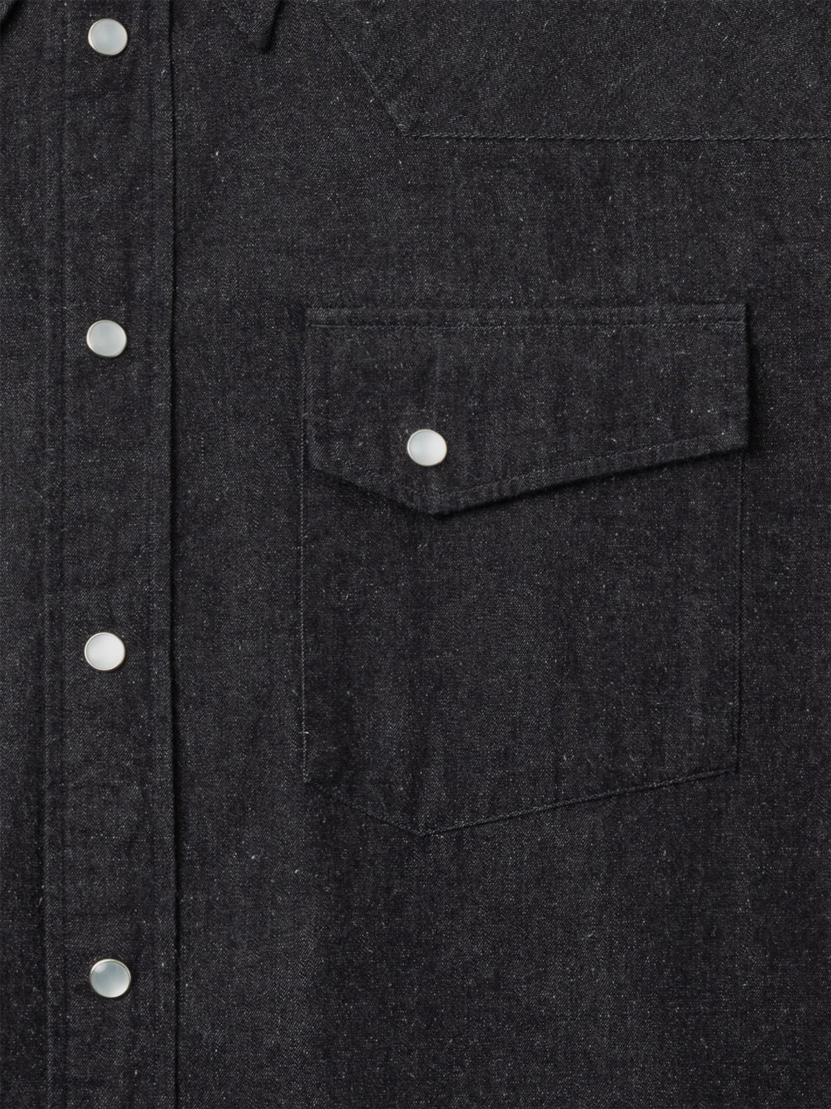 아틀리에 델디오(ATELIER DELDIO) 실크 노일 데님 웨스턴 셔츠 (BLACK)