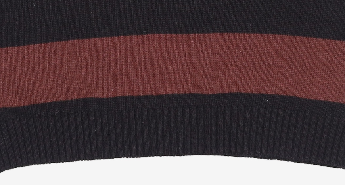 엠엠엘지(MMLG) [Mmlg] BORDER KNIT VEST (BLACK / BROWN) FREE