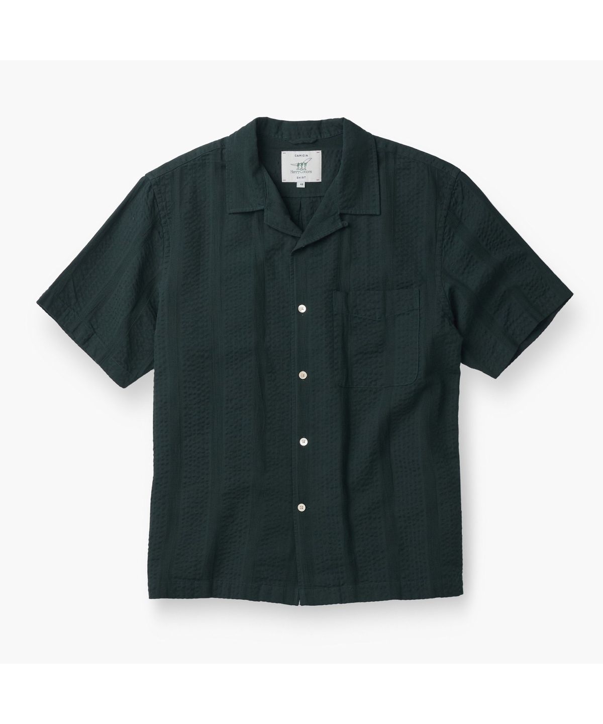 헨리코튼(HENRY COTTONS) [Imported Fabric] 오픈 카라 서커 셔츠 (컴포트핏) AHSAM26601GRD