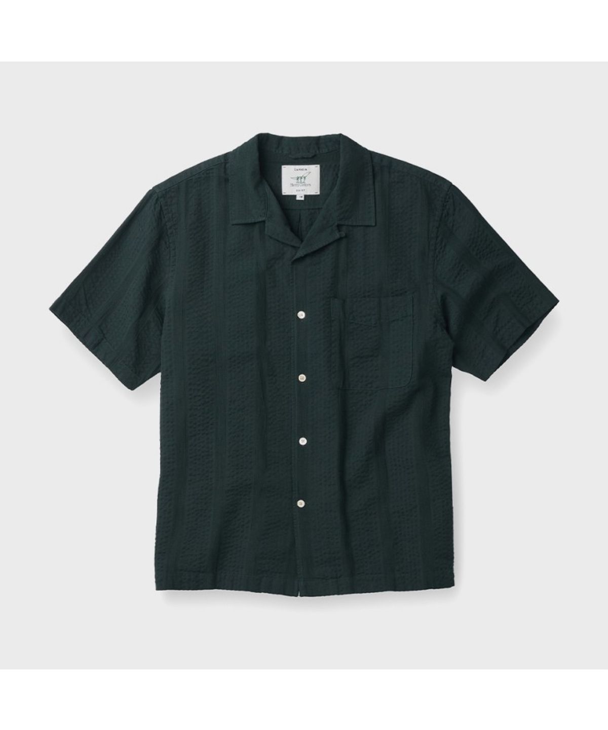 헨리코튼(HENRY COTTONS) [Imported Fabric] 오픈 카라 서커 셔츠 (컴포트핏) AHSAM26601GRD