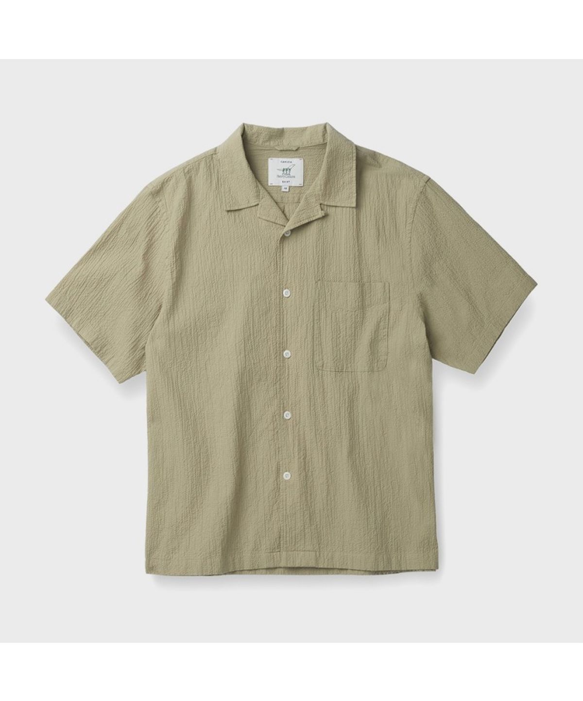 헨리코튼(HENRY COTTONS) [Imported Fabric] 시어서커 오픈 카라 셔츠 (컴포트핏) AHSAM26621KHL