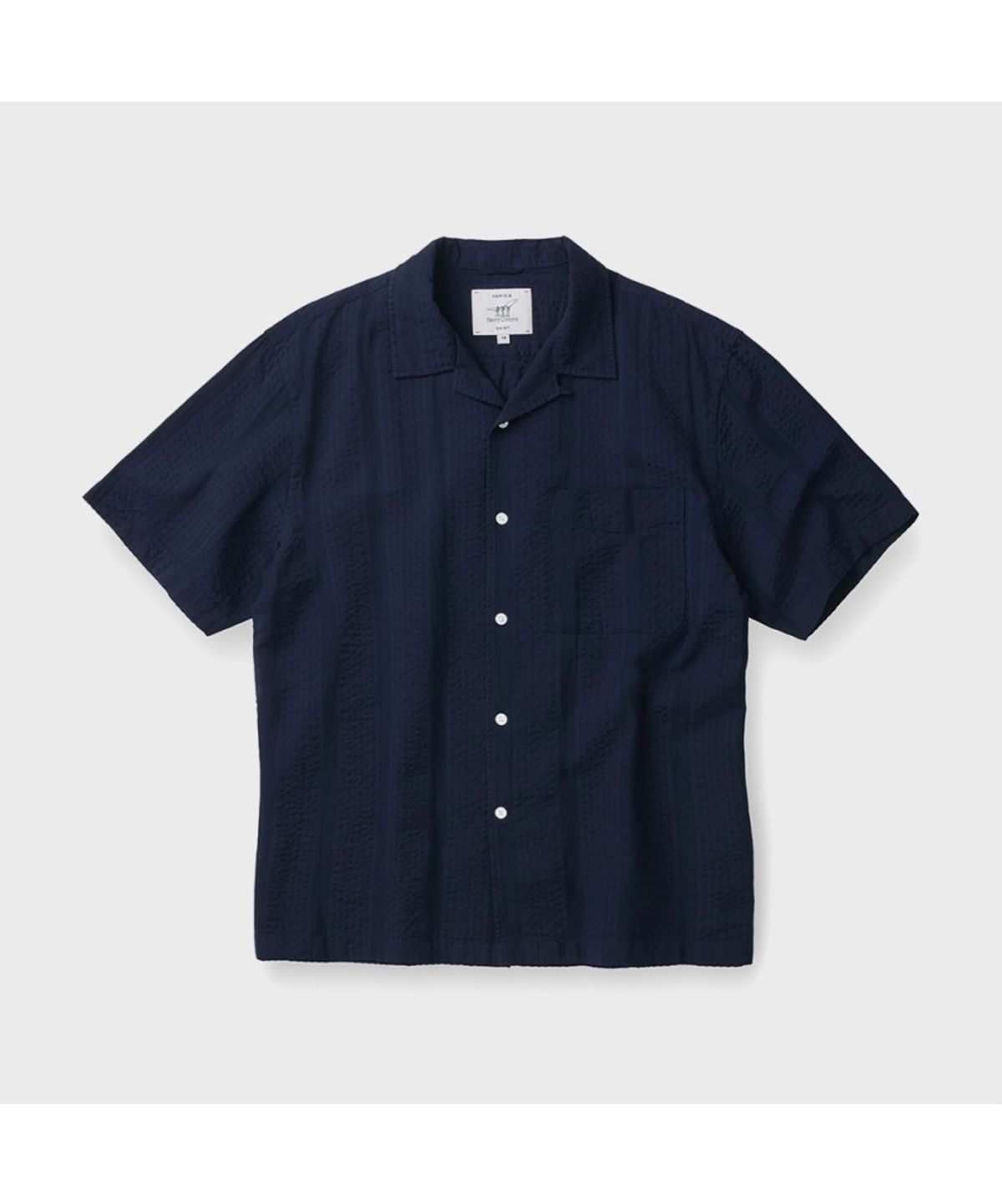 헨리코튼(HENRY COTTONS) [Imported Fabric] 오픈 카라 서커 셔츠 (컴포트핏) AHSAM26601NYX