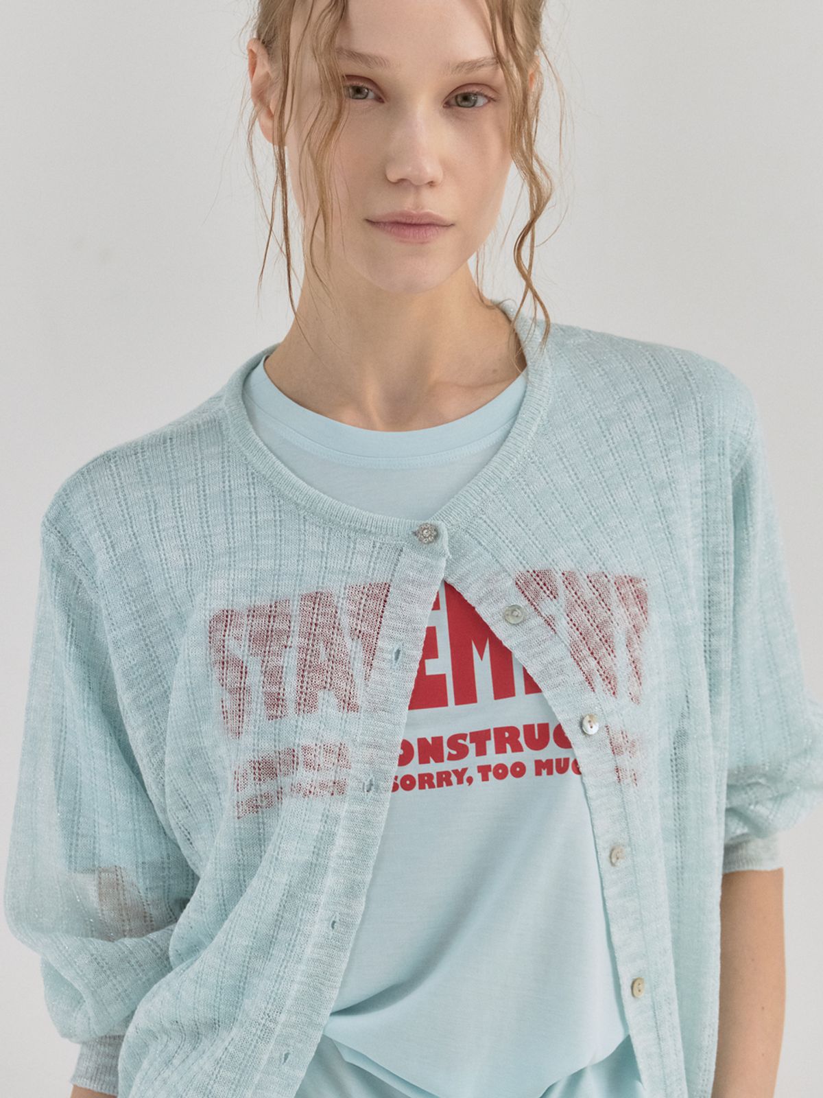 쏘리, 투 머치 러브(SORRY, TOO MUCH LOVE) Serena Knit  Sunshine Cardigan_Mint