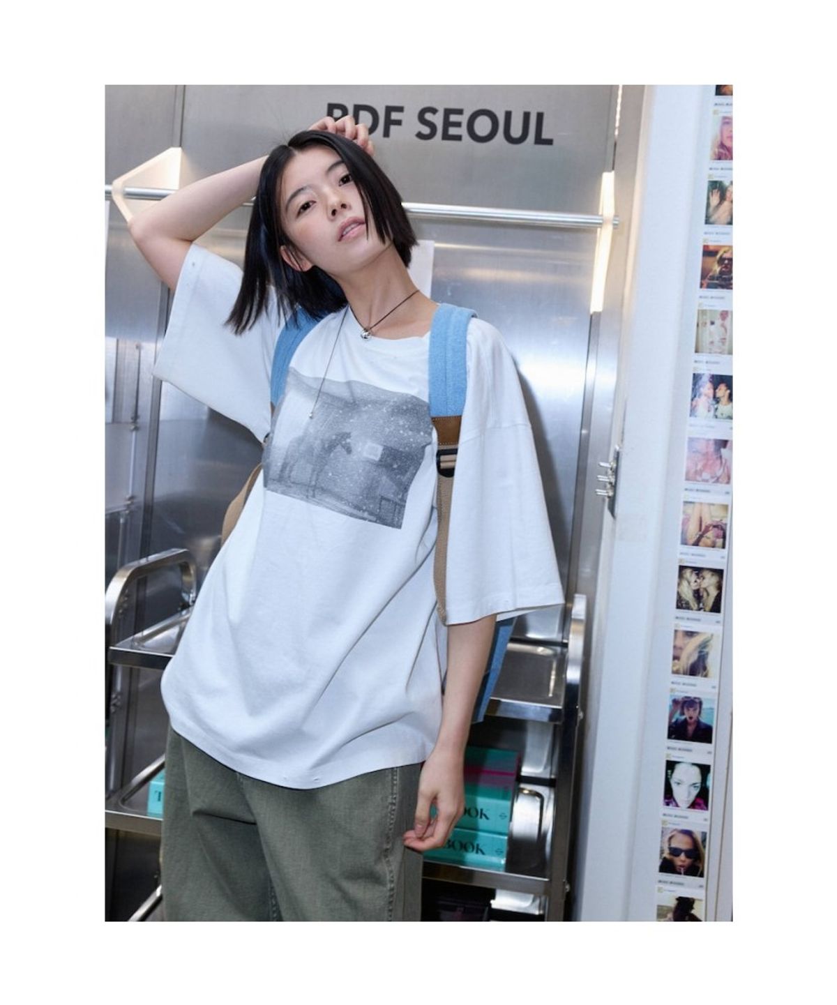 샌드 사운드(SAND SOUND) (UNISEX) 반소매 포토 티셔츠  화이트