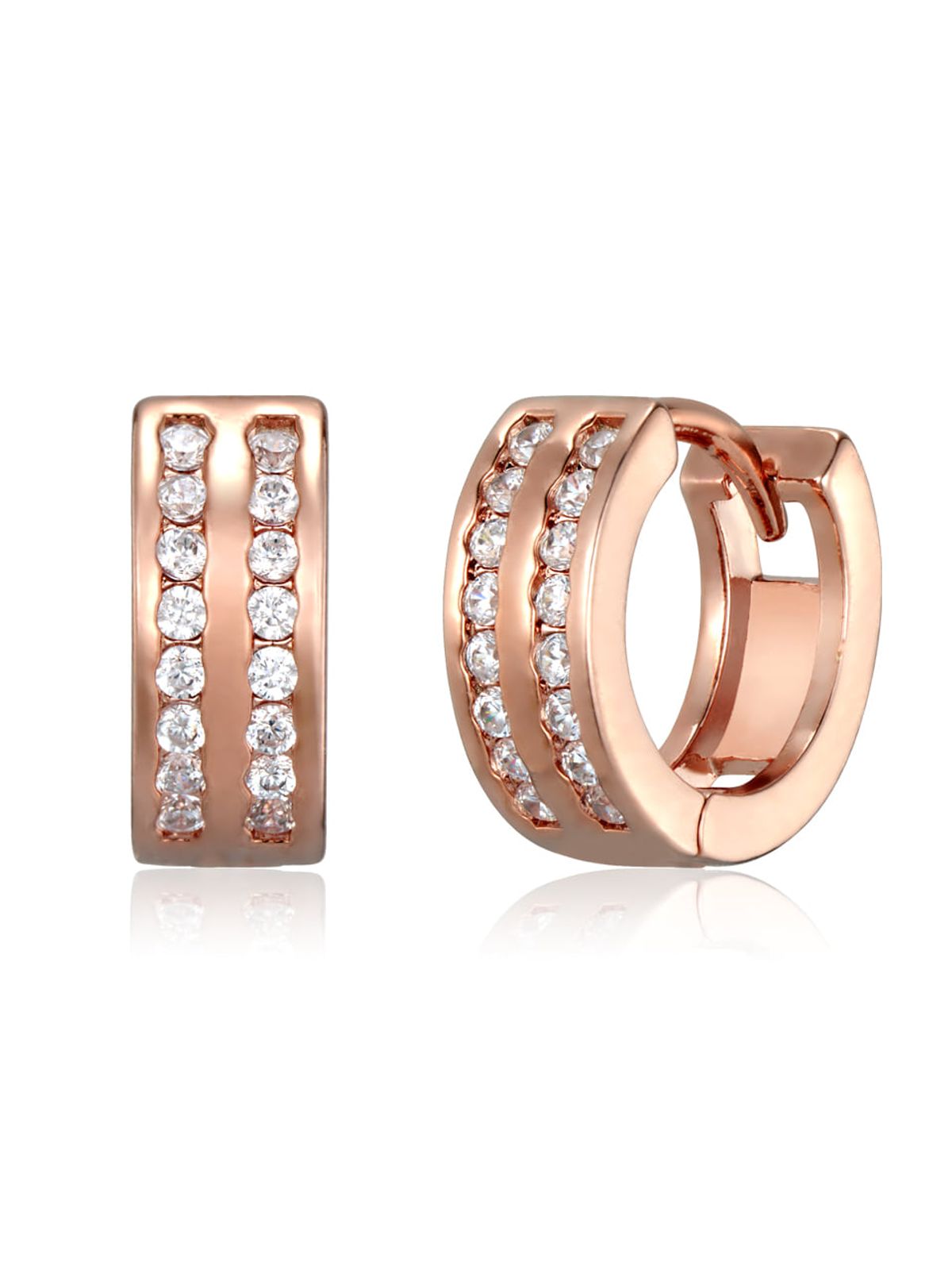 가이거주얼리(GEIGERJEWELRY) 18K GF 스퀘어 라인 원터치 링 귀걸이 GI8KPEE099