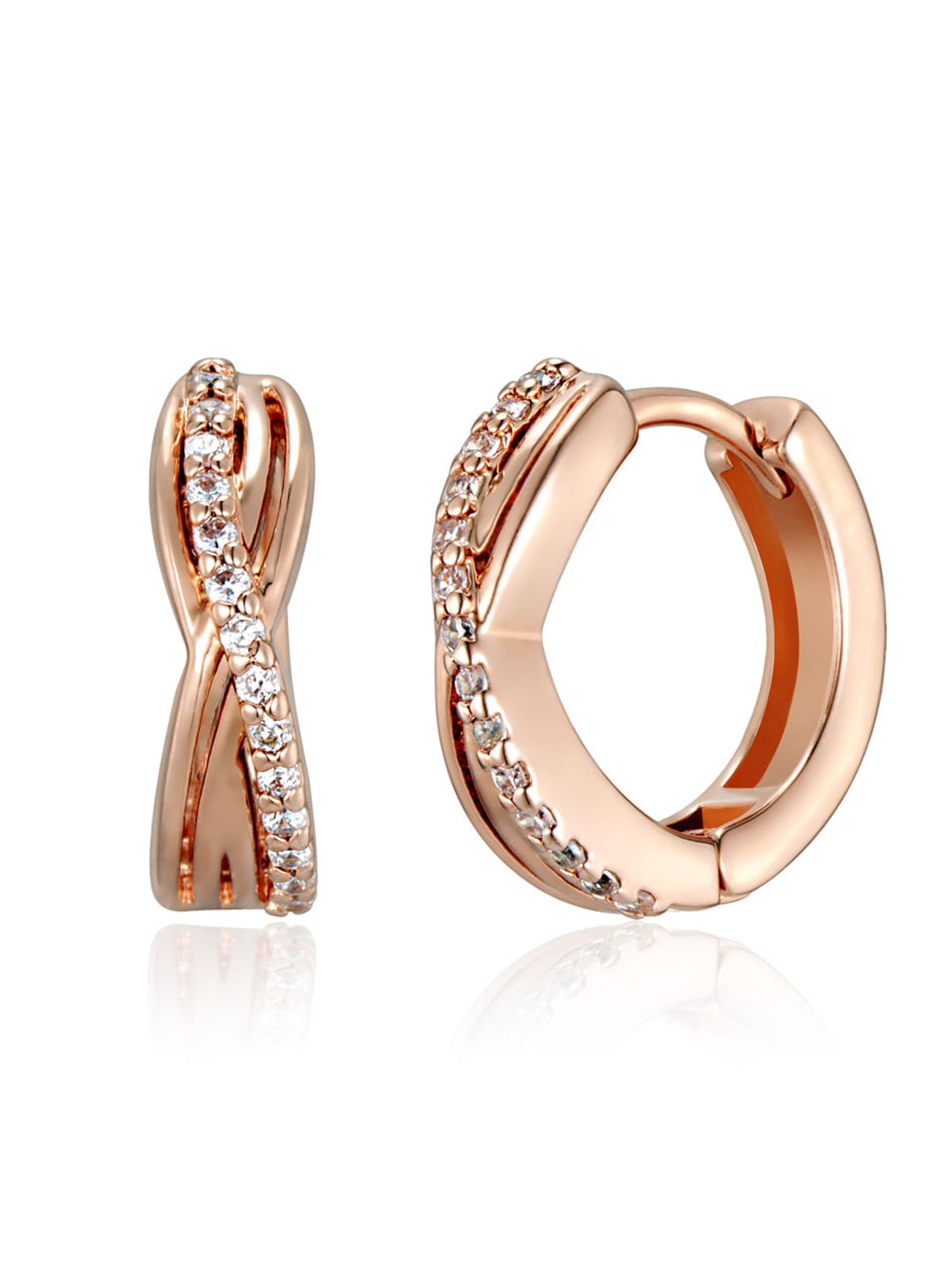 가이거주얼리(GEIGERJEWELRY) 18K GF 샤인 트위스트 원터치 링 귀걸이 GI8KPEE098