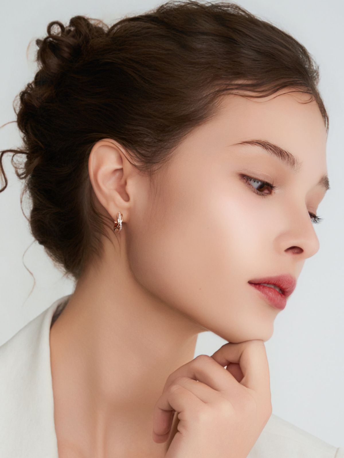 가이거주얼리(GEIGERJEWELRY) 18K GF 샤인 트위스트 원터치 링 귀걸이 GI8KPEE098