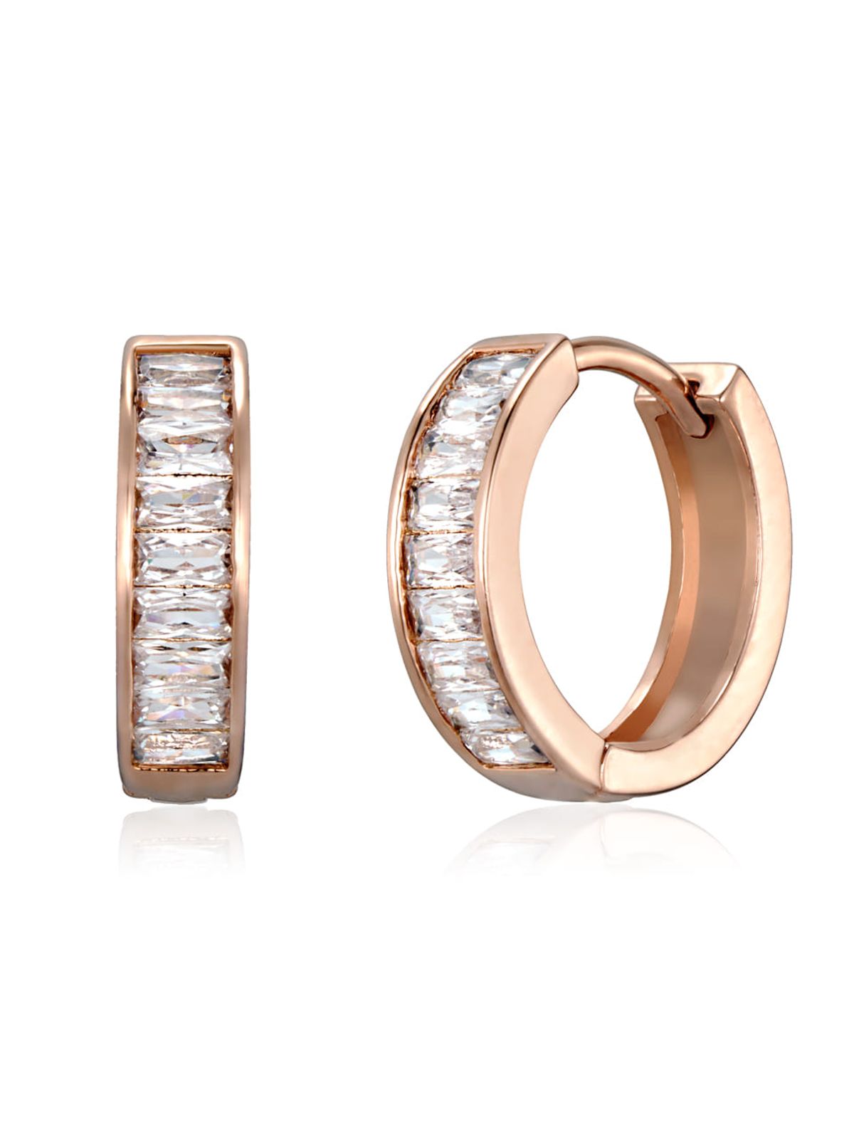 가이거주얼리(GEIGERJEWELRY) 18K GF 미니 바게트 원터치 링 귀걸이 GI8KPEE096