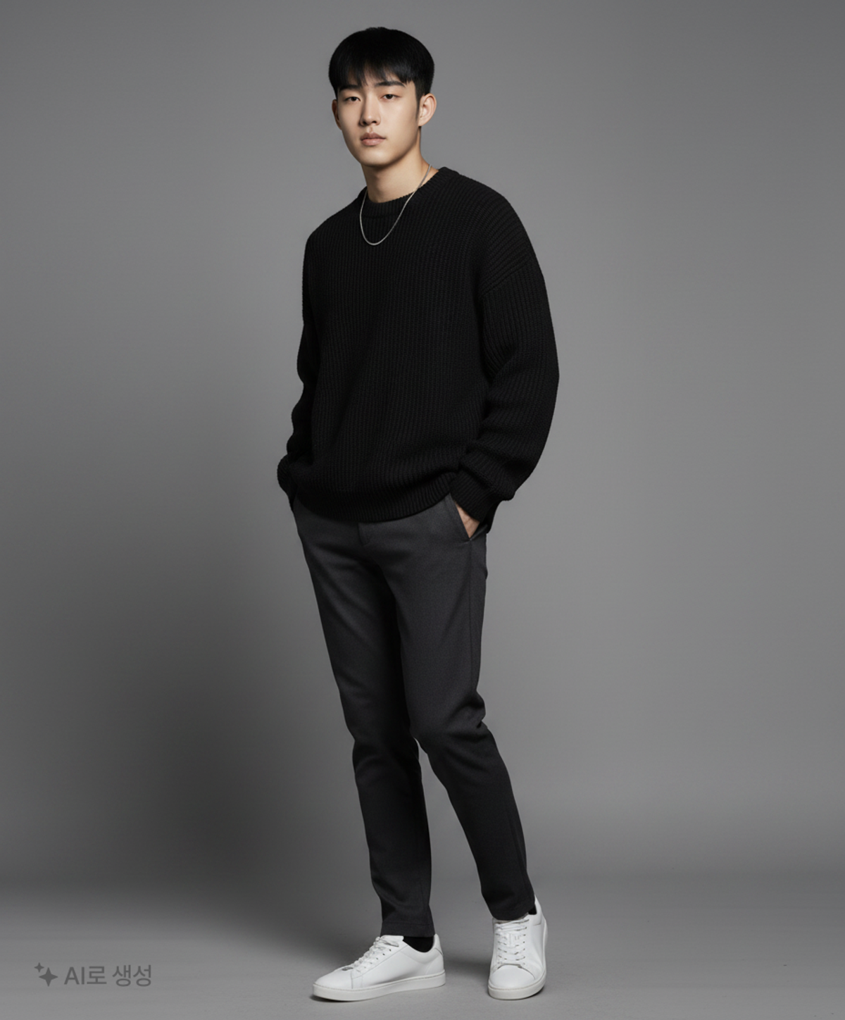 테이크이지(TAKEASY) 램스울 크루넥 오버 니트 (스카이블루) M