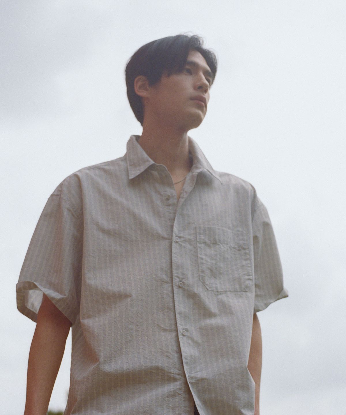 블랭크룸(BLANKROOM) 플루이드 하프 셔츠_LAVENDER