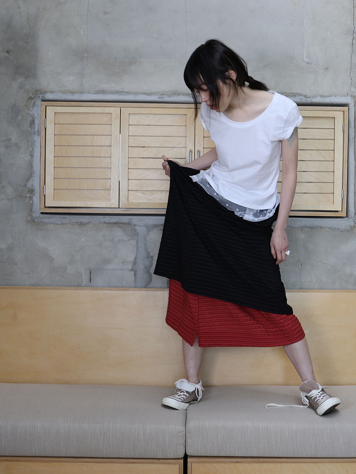 무음(MUWM) 일랑 리버시블 스커트 Ylang Reversible Skirt (Black)