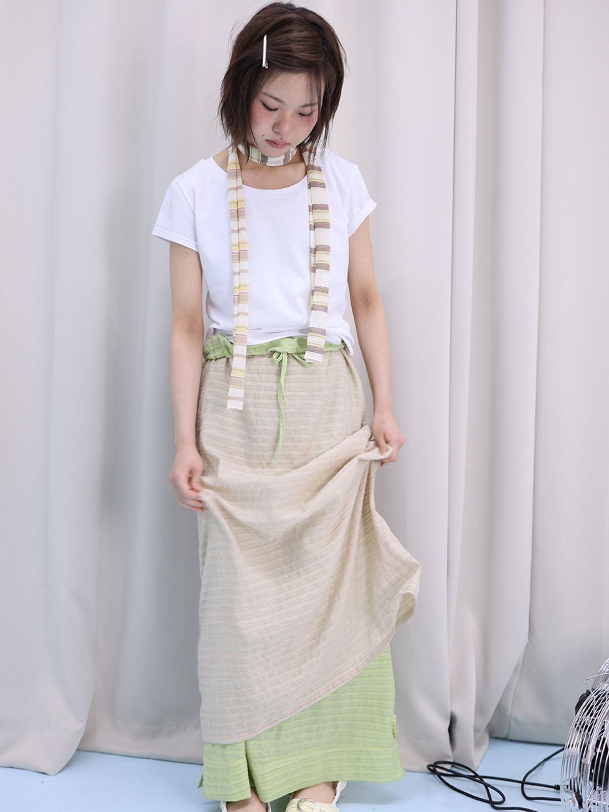 무음(MUWM) 일랑 리버시블 스커트 Ylang Reversible Skirt (Olive)