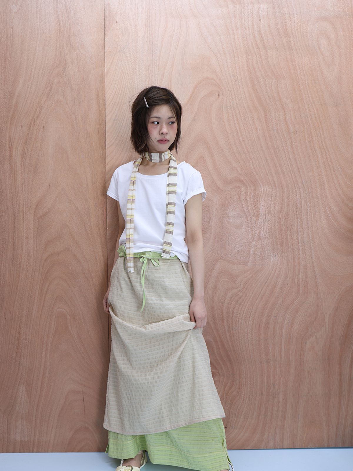 무음(MUWM) 일랑 리버시블 스커트 Ylang Reversible Skirt (Olive)