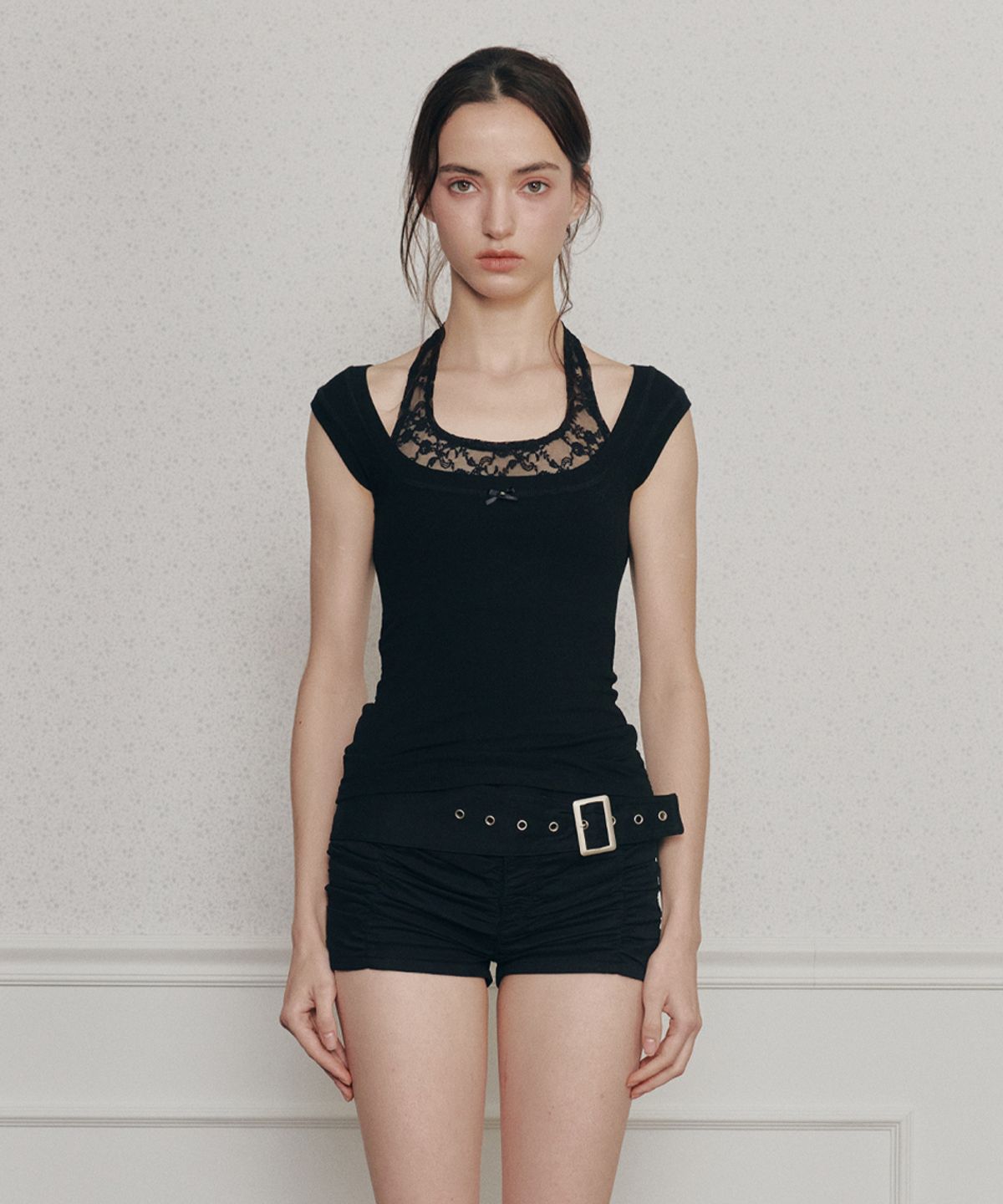 페인오어플레져(PAINORPLEASURE) REGINA TOP black