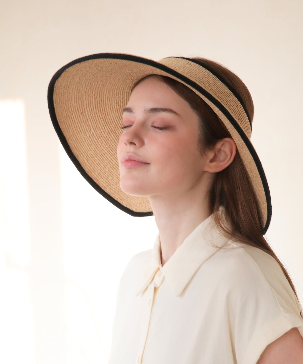 썬글레이드(SUNGLADE) 라피아햇 마레 썬바이저 여성 자외선차단 여름모자 휴양지모자