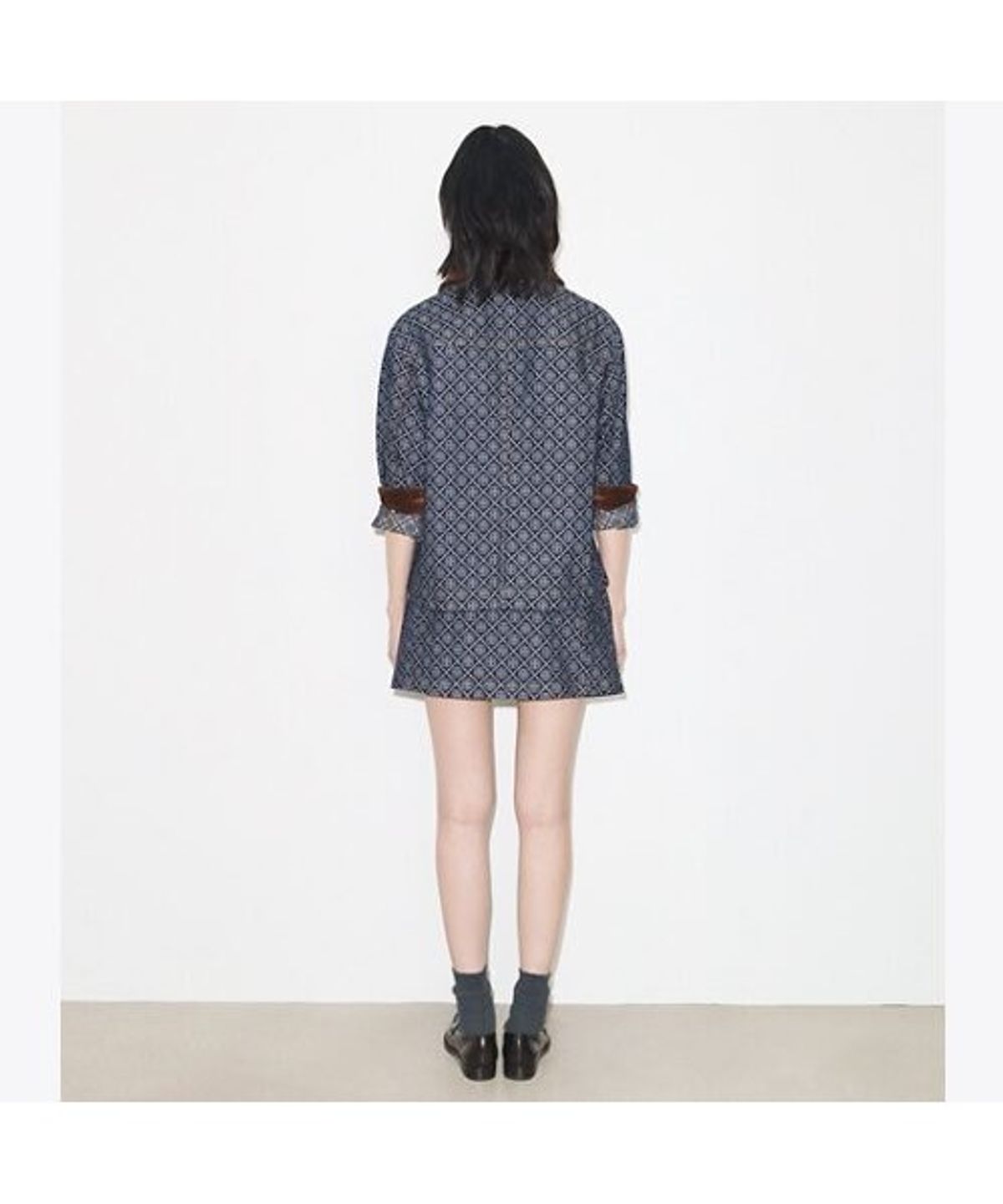 토리버치(TORYBURCH) 오버사이즈드 코튼 반 재킷 - 티모노그램 스톤 워시