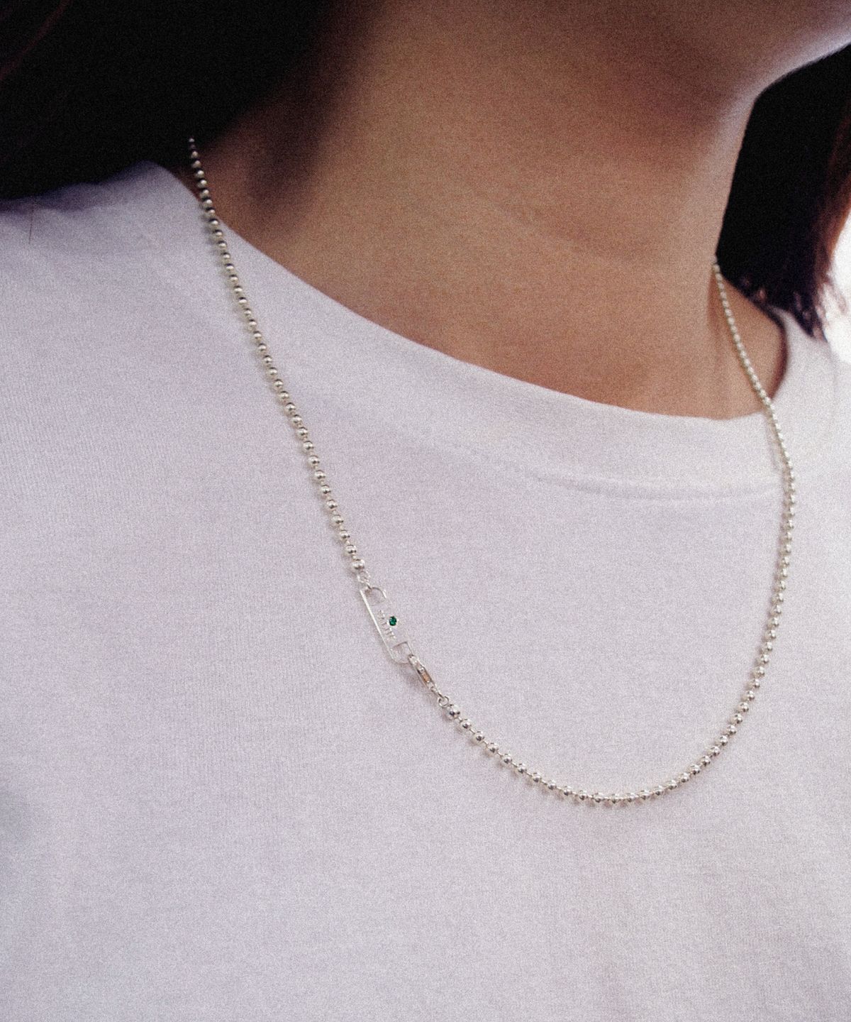 발릭(VALIK) [925실버] No.87 그린택 볼 체인 목걸이