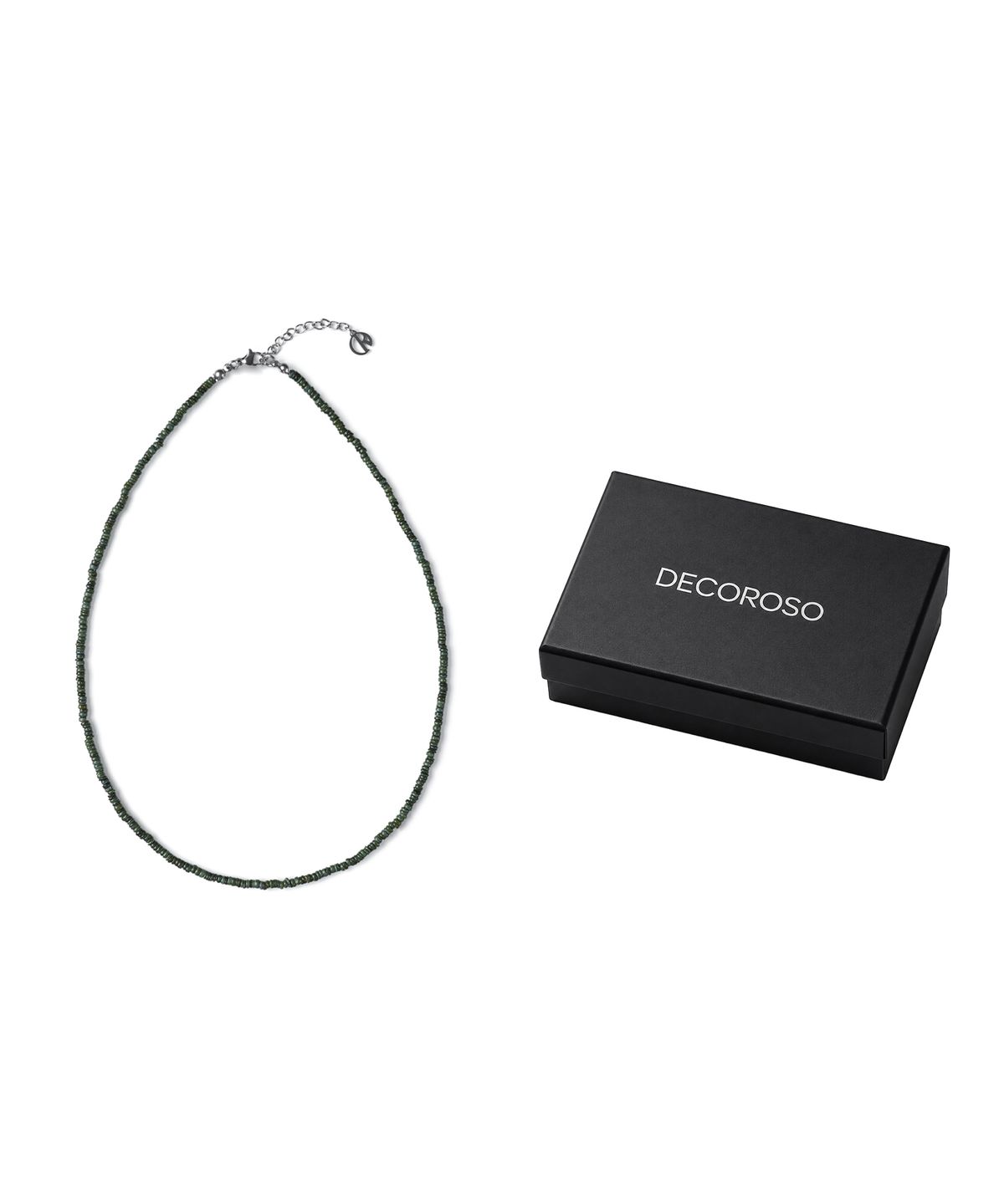 데꼬로소(DECOROSO) 남녀공용 미니멀 자개 비즈 목걸이 [딥 그린]