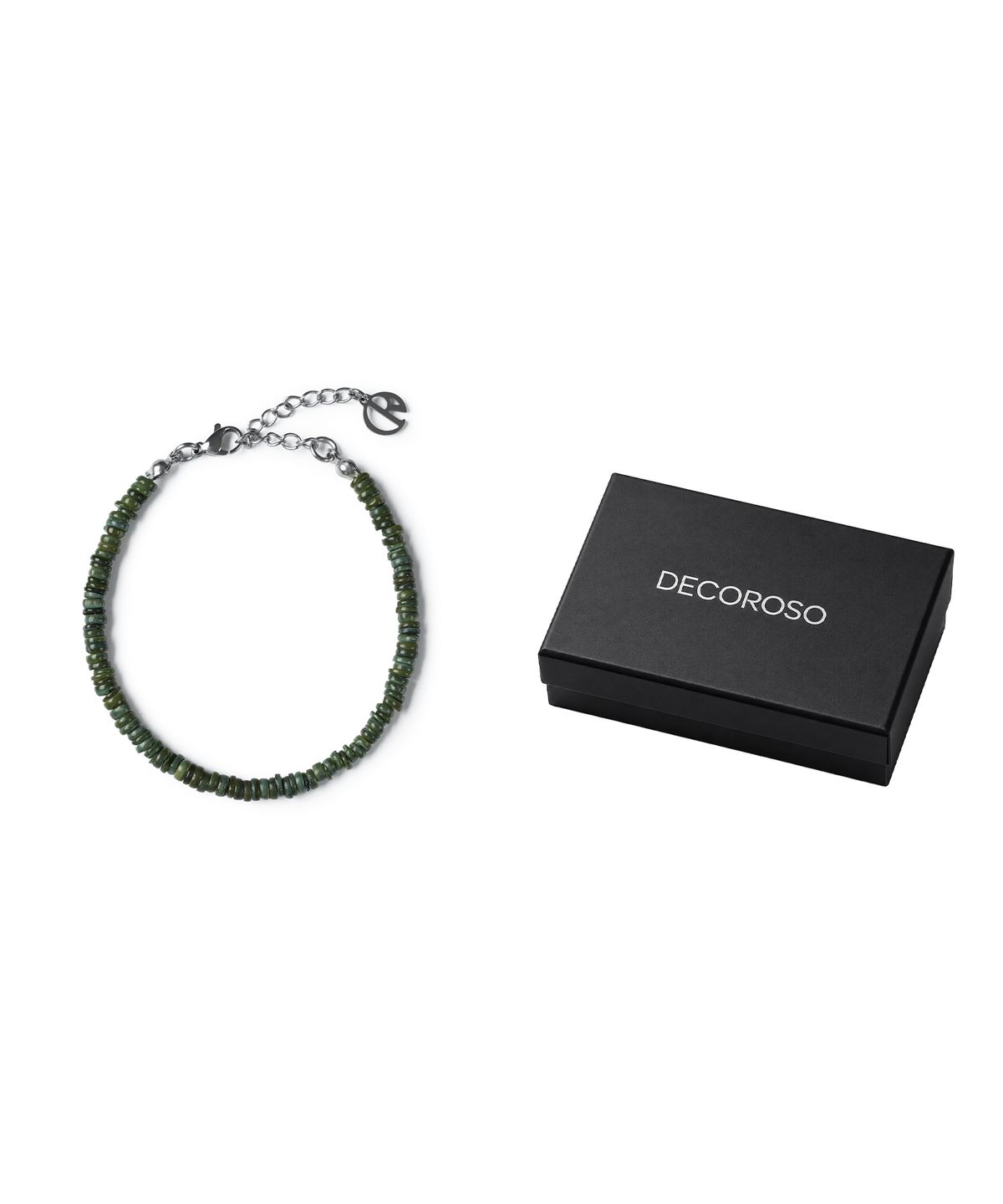 데꼬로소(DECOROSO) 남녀공용 미니멀 자개 비즈 팔찌 [딥 그린]