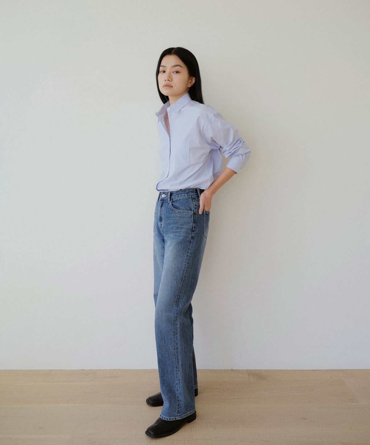 드노아(DENOAH) 눌 스트레이트 데님(블루)