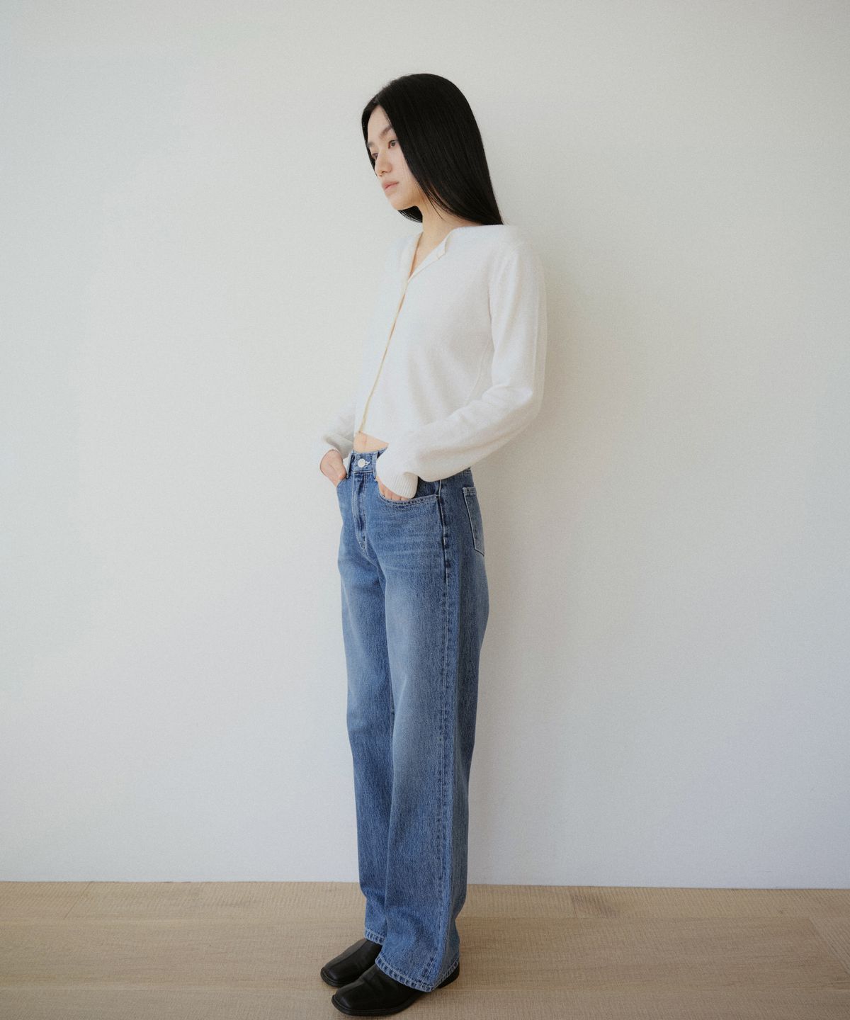 드노아(DENOAH) 눌 스트레이트 데님(블루)