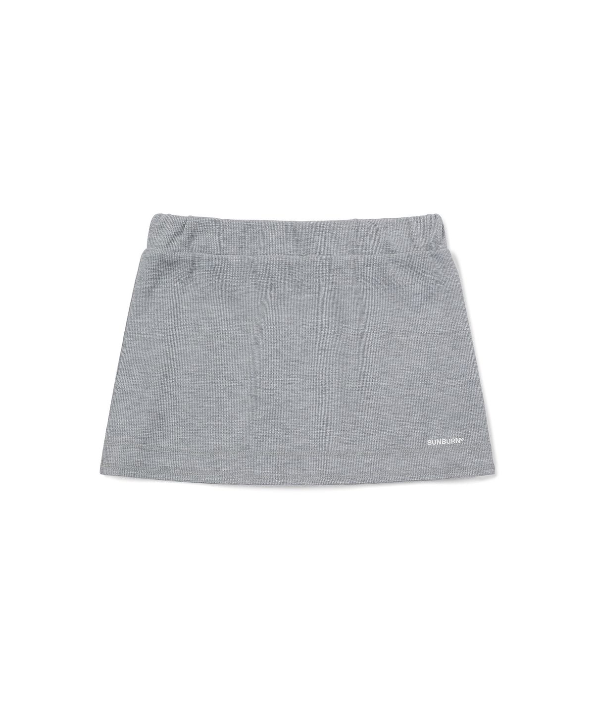 썬번프로젝트(SUNBURNPROJECT) WAFFLE BASIC MINI SKIRT, MELANGE GRAY