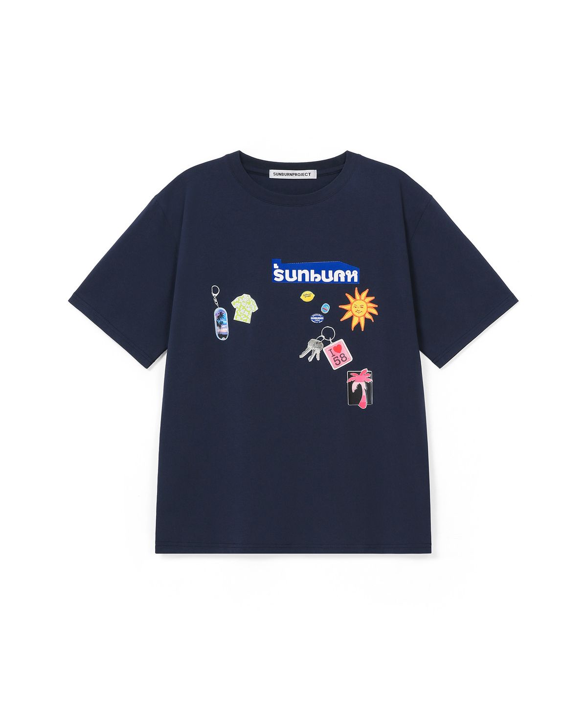 썬번프로젝트(SUNBURNPROJECT) CITY MAGNET OVERFIT T-SHIRT, NAVY