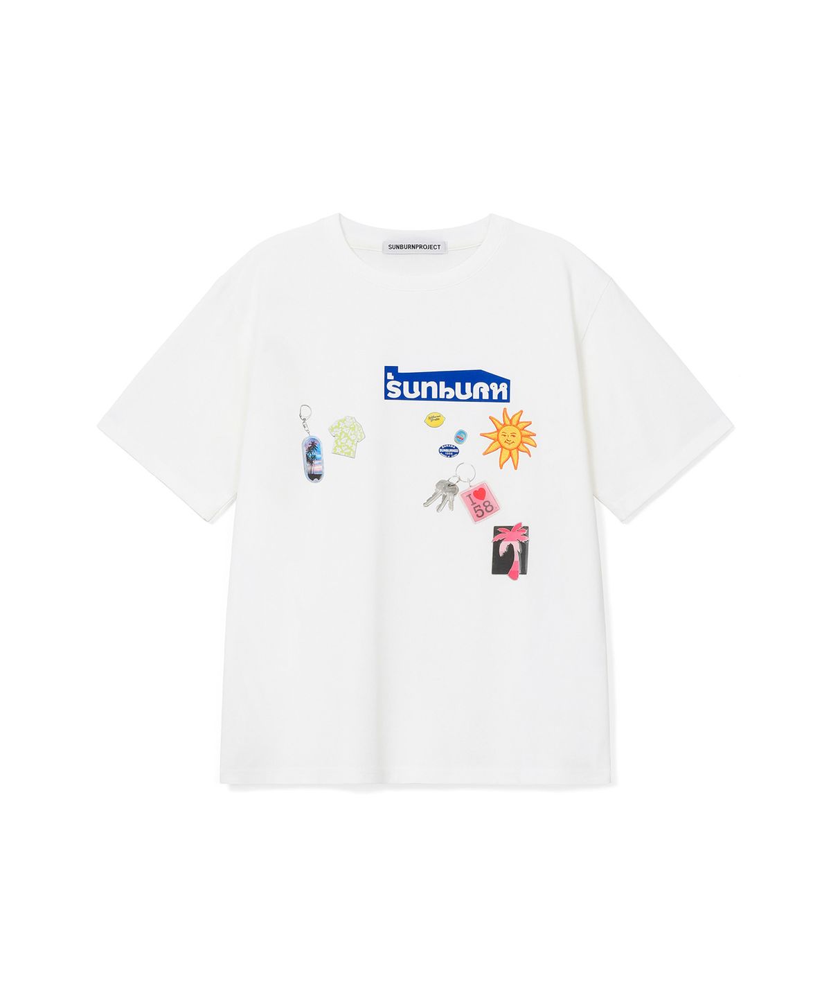 썬번프로젝트(SUNBURNPROJECT) CITY MAGNET OVERFIT T-SHIRT, WHITE