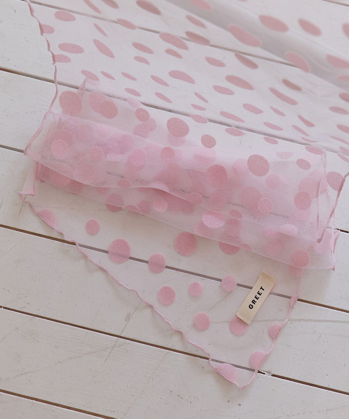 그리트(GREET) 유르 시어 도트 스카프_Yur Scarf_Pink