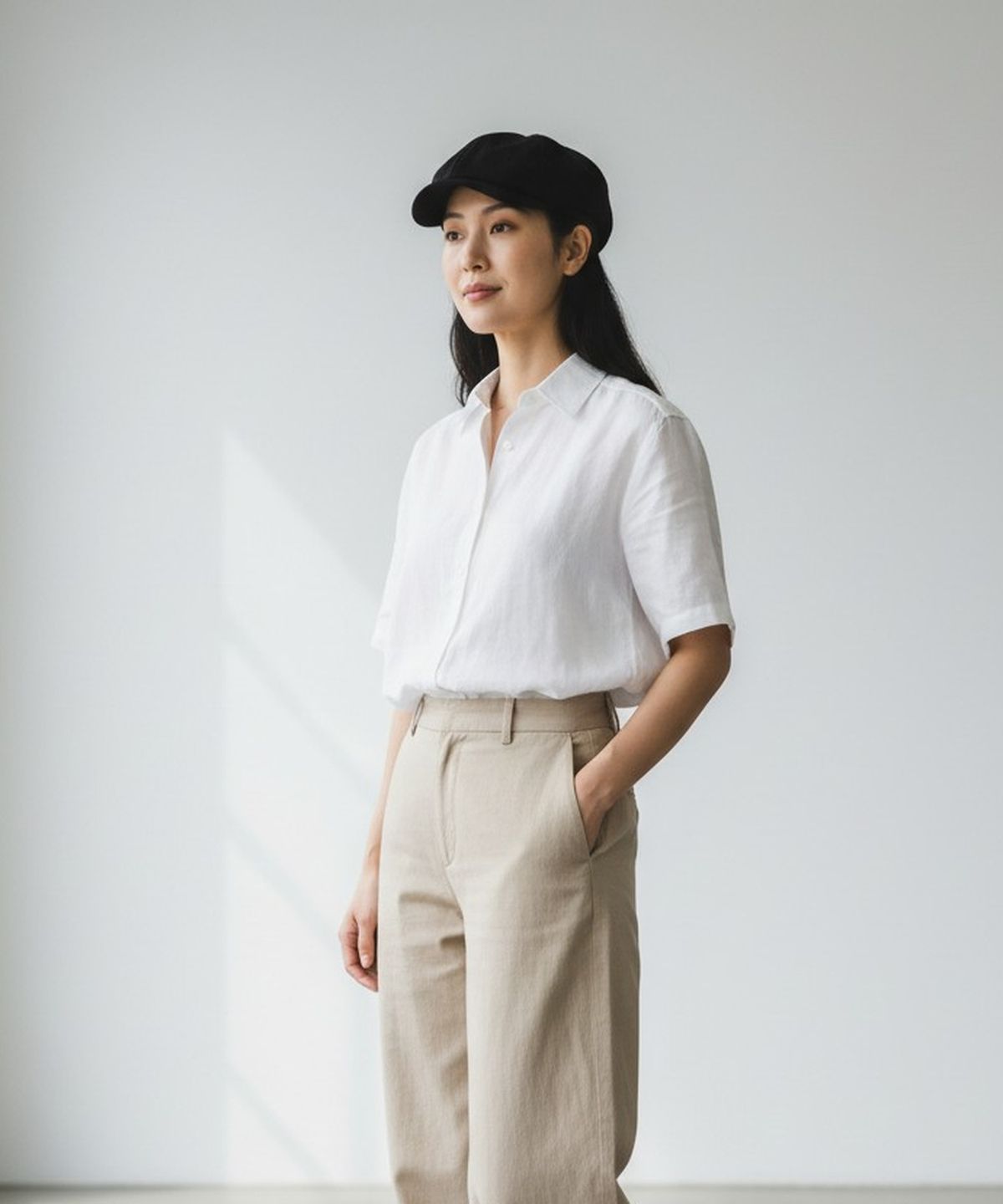 유니버셜 케미스트리(UNIVERSAL CHEMISTRY) Linen Logo Black Banding Huntingcap 헌팅캡