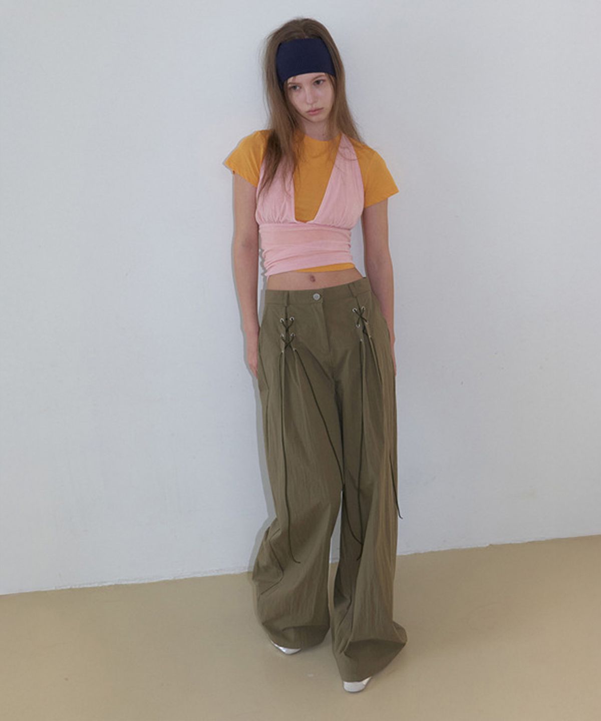그리트(GREET) 헤이시 아일렛 핀턱 팬츠_Hazy Pants_Khaki