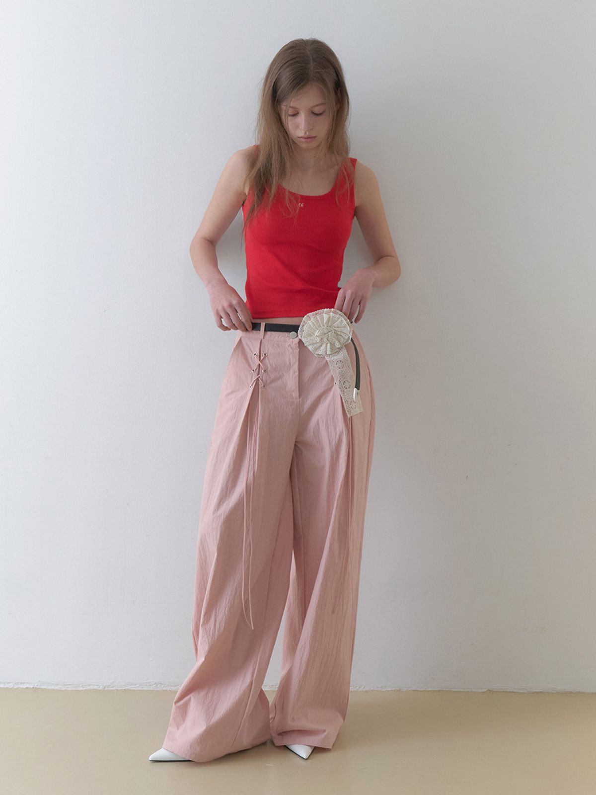 그리트(GREET) 헤이시 아일렛 핀턱 팬츠_Hazy Pants_Pink