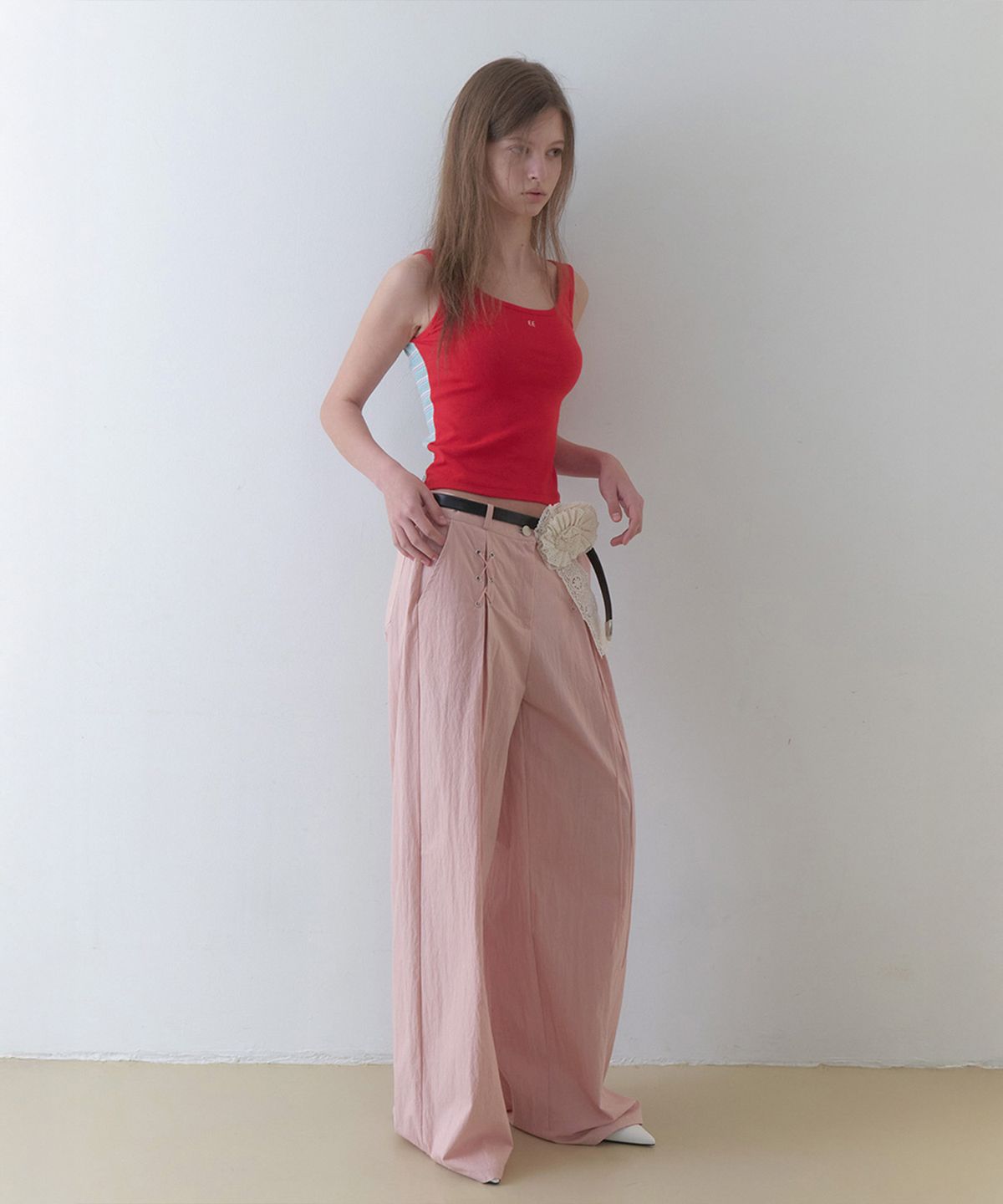 그리트(GREET) 헤이시 아일렛 핀턱 팬츠_Hazy Pants_Pink