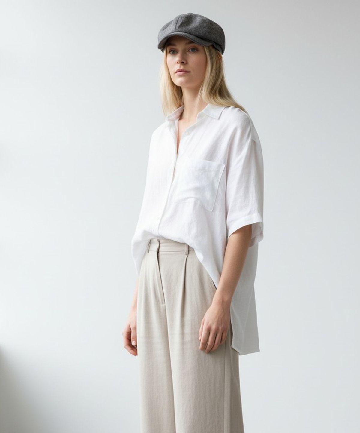 유니버셜 케미스트리(UNIVERSAL CHEMISTRY) Linen Logo Gray Banding Huntingcap 헌팅캡