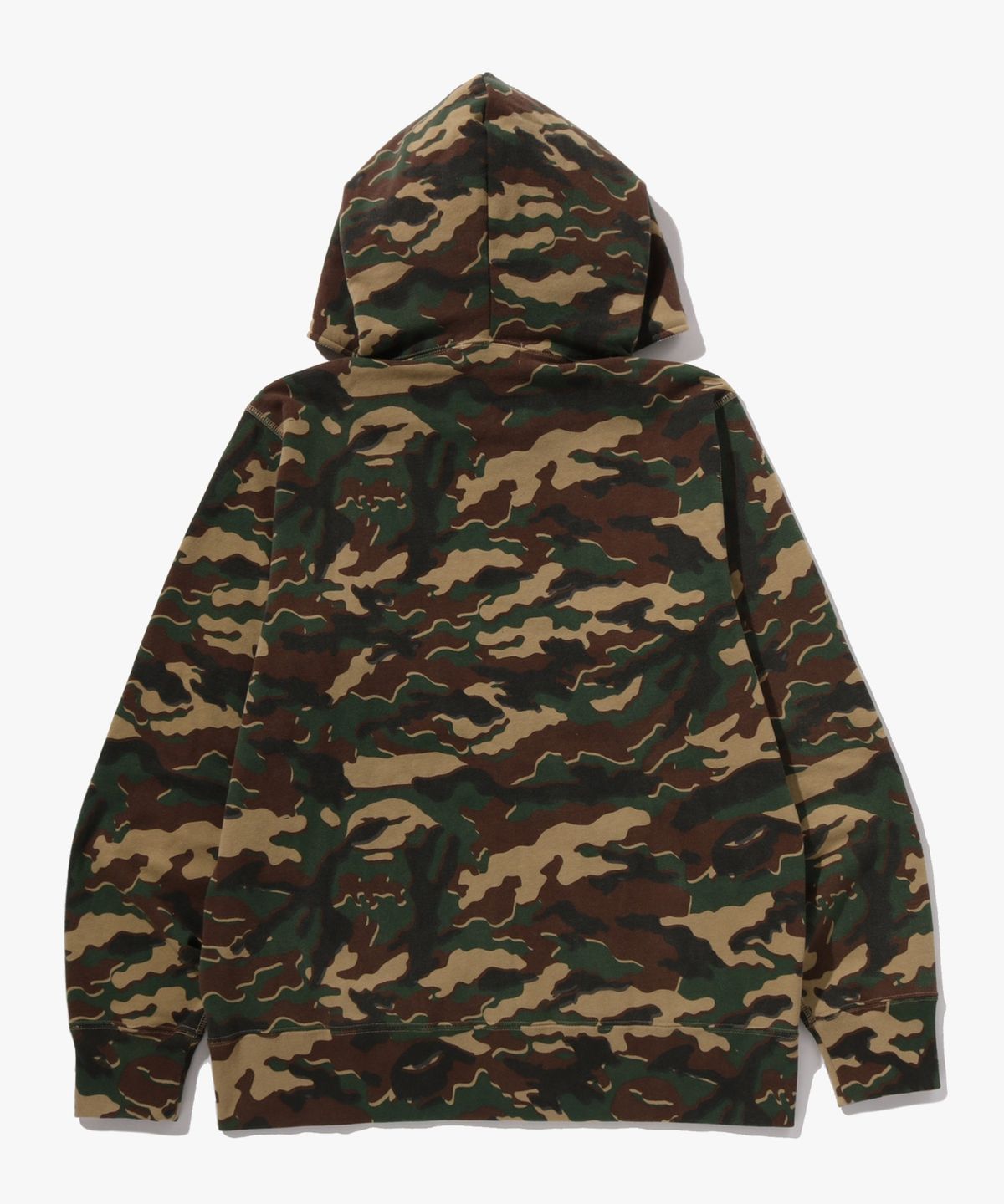 베이프(BAPE) 글리치 우드랜드 카모 풀 집 후드(M) GREEN