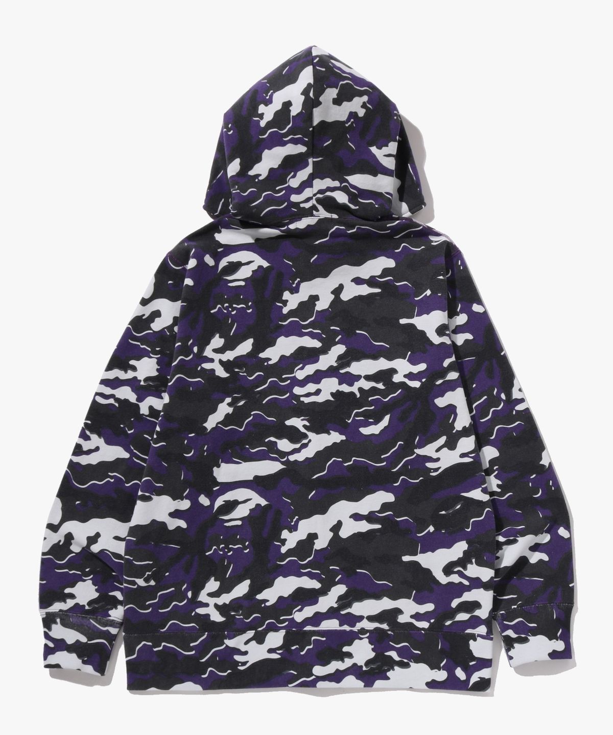 베이프(BAPE) 글리치 우드랜드 카모 풀 집 후드(M) PURPLE